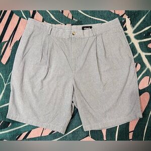 Vintage Ashworth Pleated Striped Seersucker Style Khaki Shorts